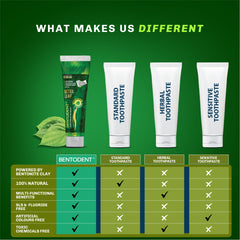 SLS-free vegan Bentodent toothpaste packaging and label