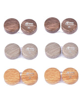 Bepisof 6Pack wood grain contact lens case – front view in multicolor set