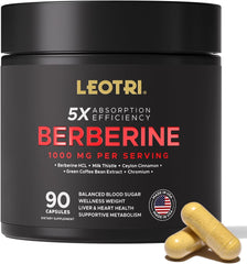 Berberine 1000mg with cinnamon, chromium and milk thistle – 90 capsules (US-made)