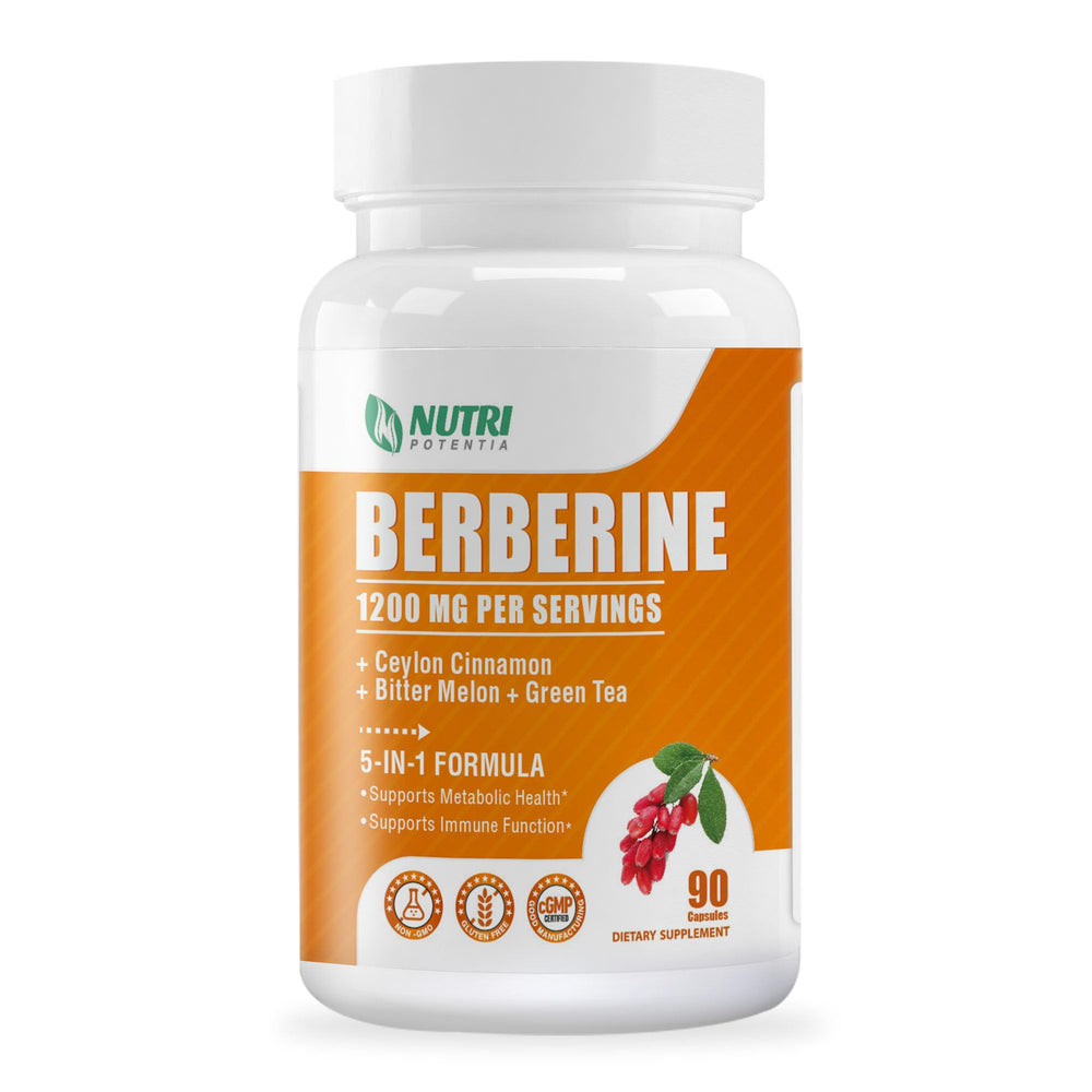 Berberine 1200mg Complex with cinnamon, bitter melon, and green tea ingredients