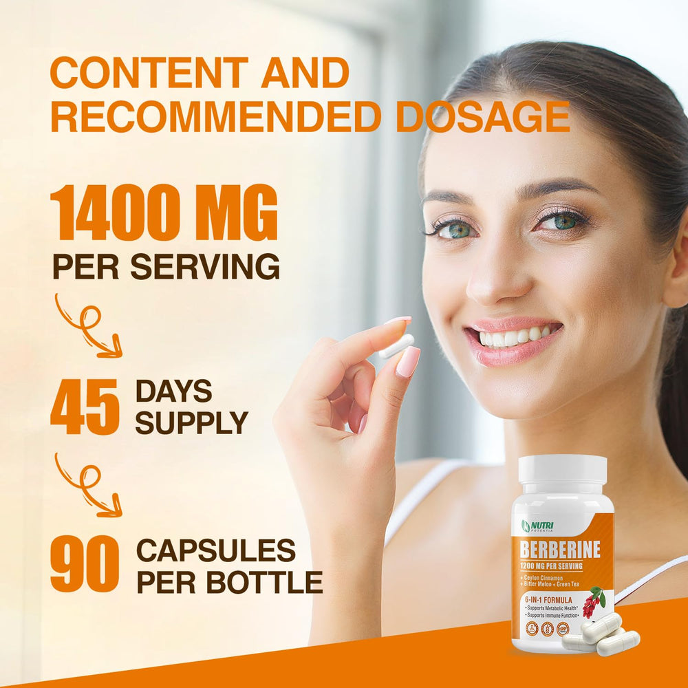 90-capsule bottle of Berberine 1200mg Complex