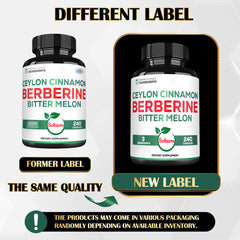 Glass bottle with vegan capsules packaging for Berberine