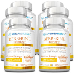 Approved Science Berberine bottle with BioPerine label