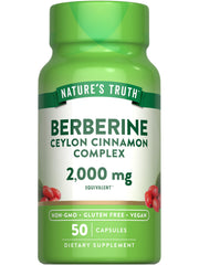 Bottle of Nature's Truth Berberine with Ceylon Cinnamon Complex on shelf