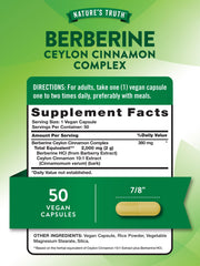 Close-up of Berberine and Ceylon Cinnamon capsules
