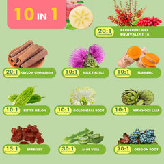 Product label highlighting Berberine HCL and vegan formula