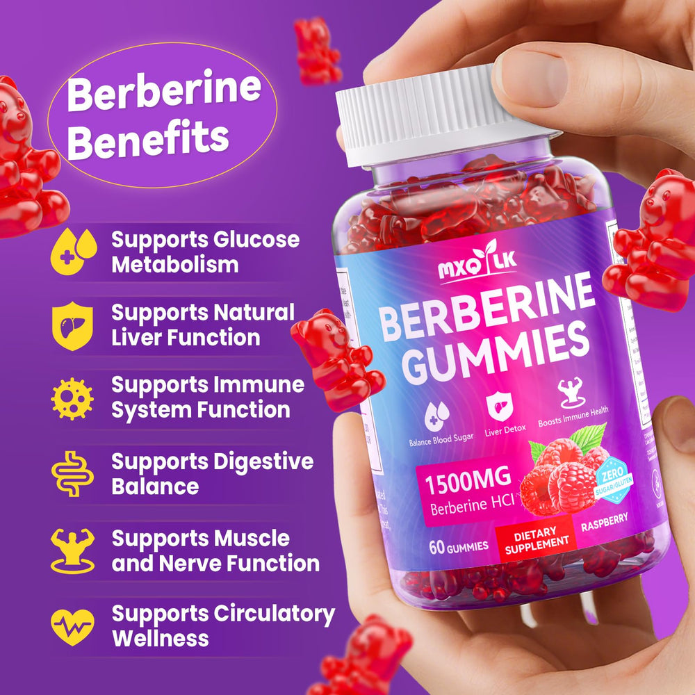 Close-up of Berberine Gummies 1500mg bottle