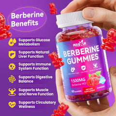 Close-up of Berberine Gummies 1500mg bottle