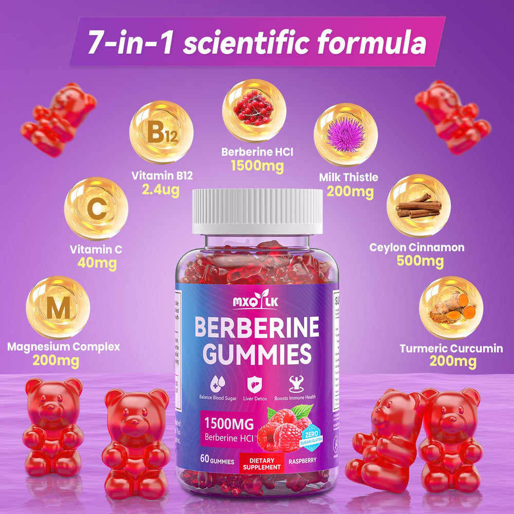 Front packaging shot of Berberine Gummies 1500mg