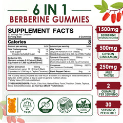 Packaging and label for Berberine Gummies 1500mg Sugar Free
