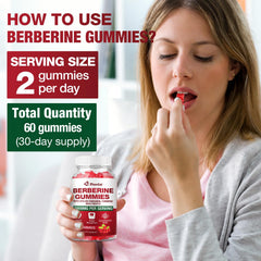Close-up of raspberry-flavored Berberine gummy