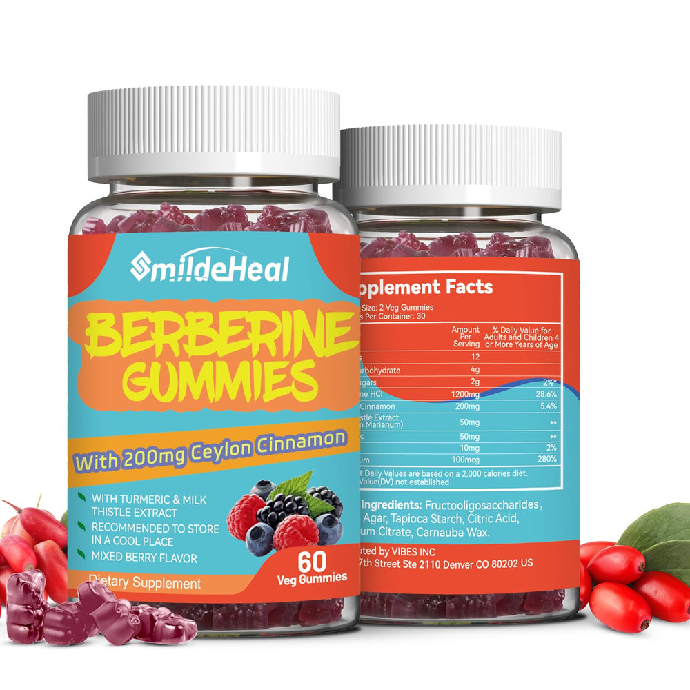 Two-pack Berberine Gummies berry flavor front view