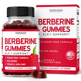 Label of Berberine Gummies with Ceylon Cinnamon Raspberry Peach flavor