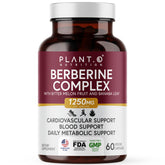 Front-facing bottle of PLANT.O NUTRITION Berberine HCl 60 capsules
