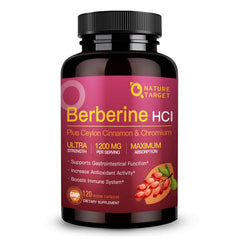 Nature Target Berberine HCl 1200mg bottle front