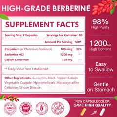 Nature Target Berberine HCl 1200mg bottle side view