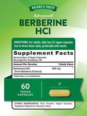 Berberine HCl 500mg capsules derived from Barberry Extract