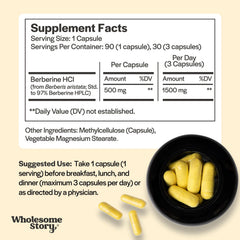 Vegan-friendly Berberine HCl capsules in plant-based formula