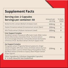 Capsules displayed with cinnamon sticks and herbal blend