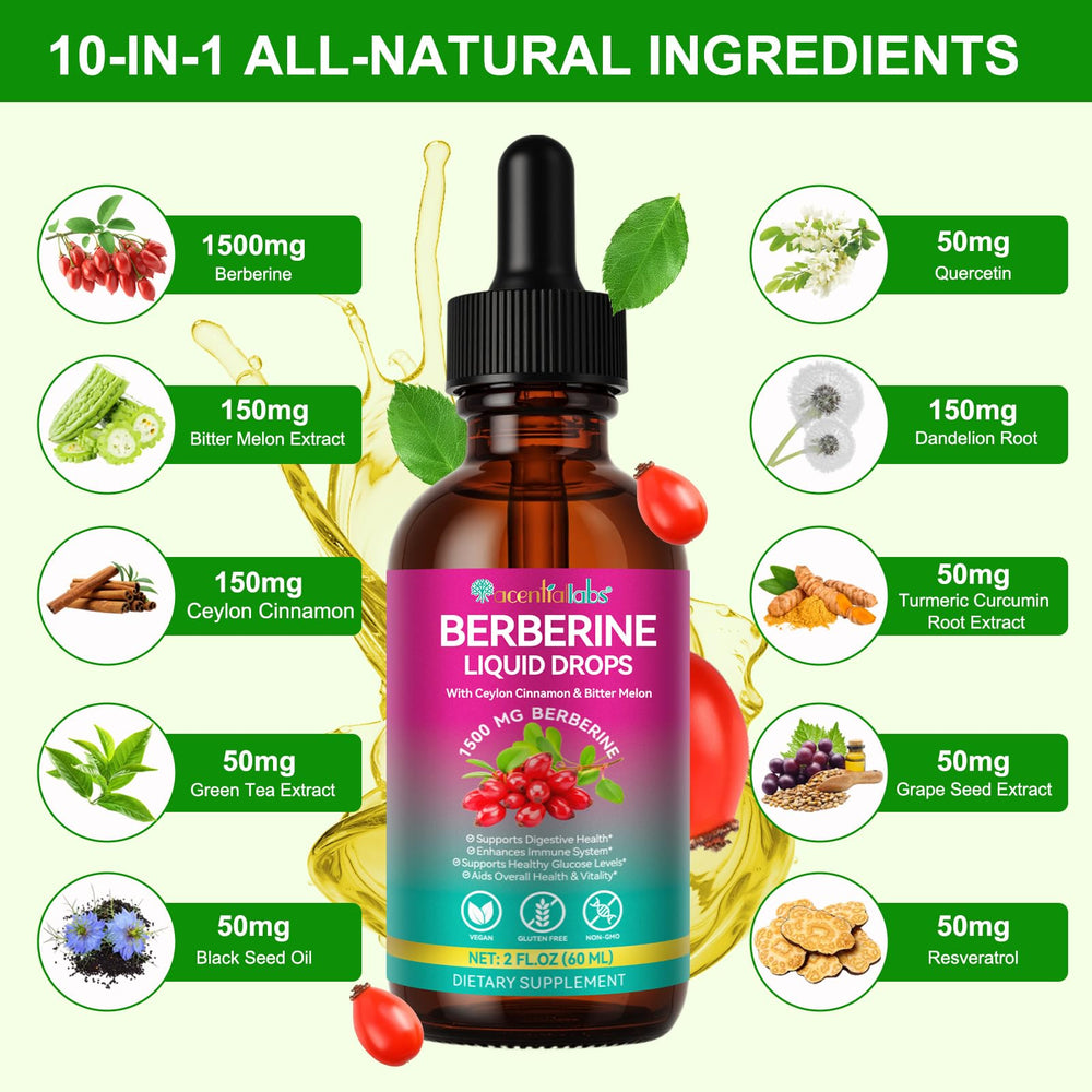 Berberine Liquid Drops 60ml for immune support