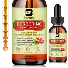 Berberine liquid drops with cinnamon and turmeric for digestion and immune support