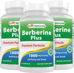 Front label of Best Naturals Berberine Plus bottle