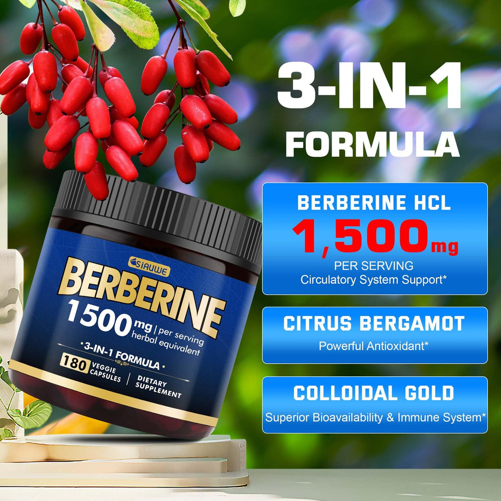Healthy lifestyle with berberine supplement bottle