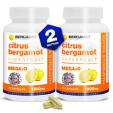 BergaMet Citrus Bergamot supplement bottle with 120 capsules