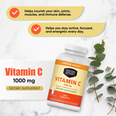 Close-up of 1000 mg Vitamin C tablets