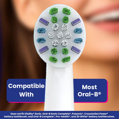 Product packaging showing brush head compatibility information