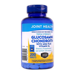 Front view of Berkley Jensen Glucosamine Chondroitin MSM bottle