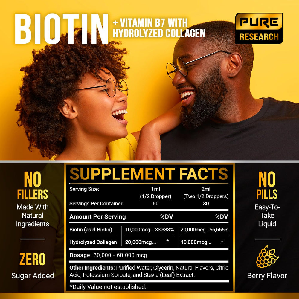 Berry-flavored Biotin Collagen liquid drops label