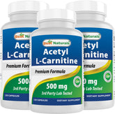 Best Naturals Acetyl L-Carnitine 500mg bottle – front view