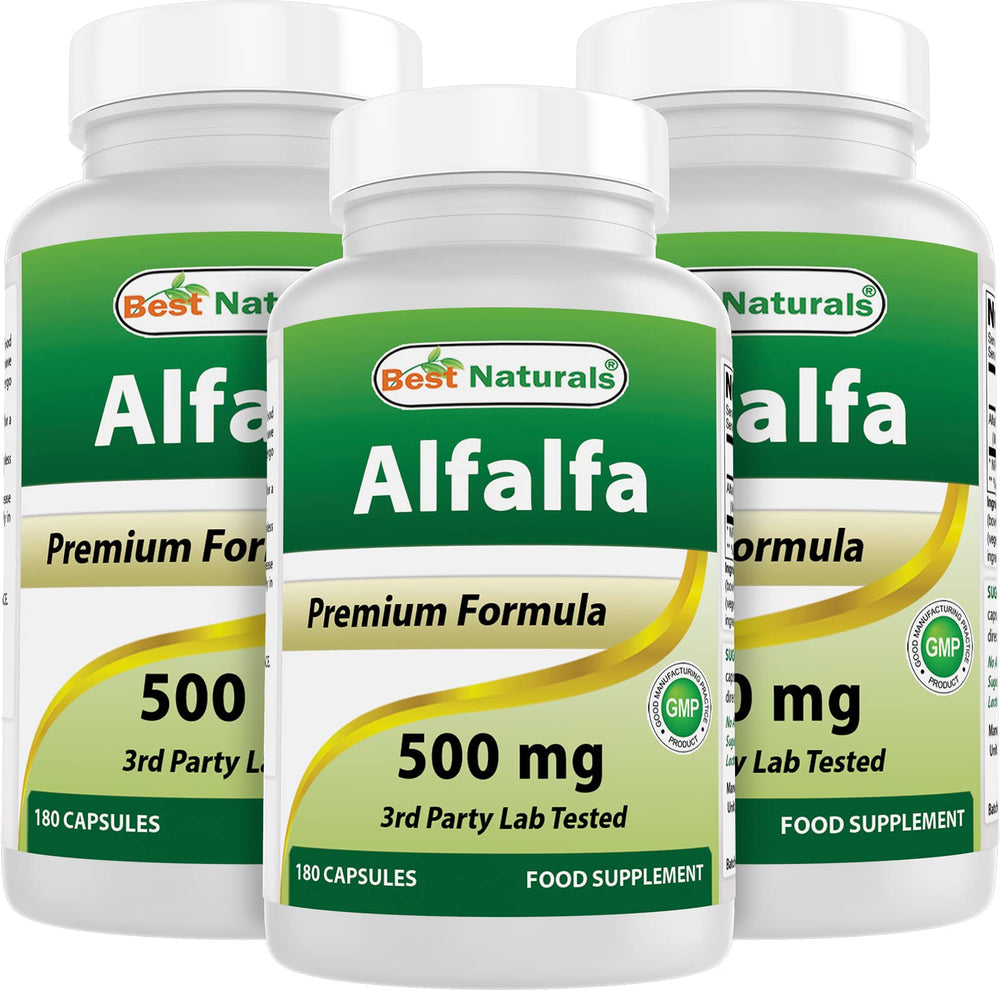 Best Naturals Alfalfa Green Super Food 500 mg bottle label