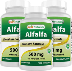 Best Naturals Alfalfa Green Super Food 500 mg bottle label