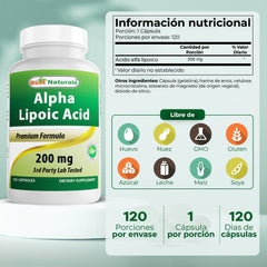 Close-up of product label showing 200 mg per capsule