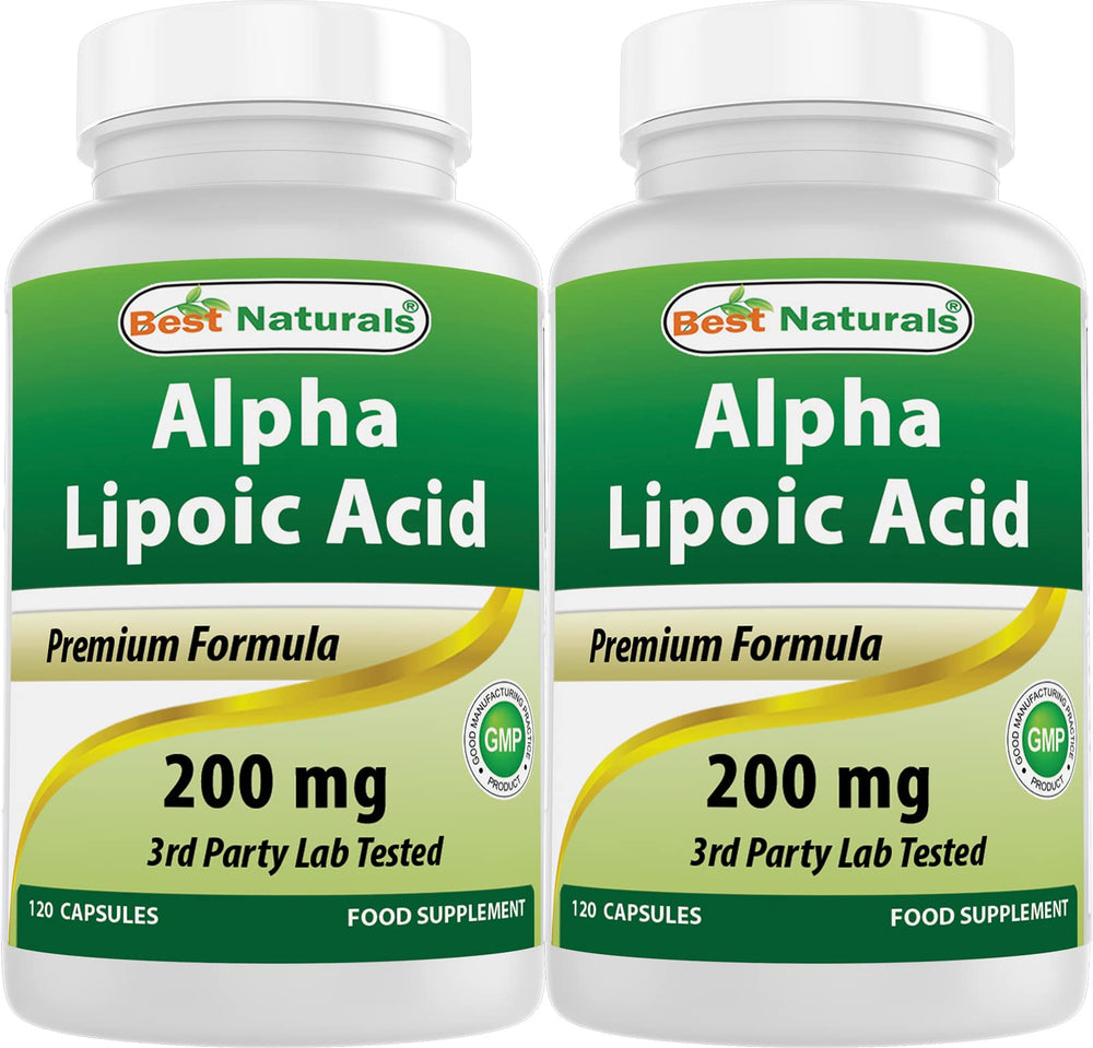 Bottle of Best Naturals Alpha Lipoic Acid 200 mg - 120 capsules