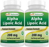 Bottle of Best Naturals Alpha Lipoic Acid 200 mg - 120 capsules