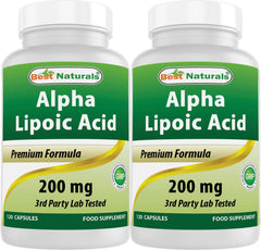 Bottle of Best Naturals Alpha Lipoic Acid 200 mg - 120 capsules