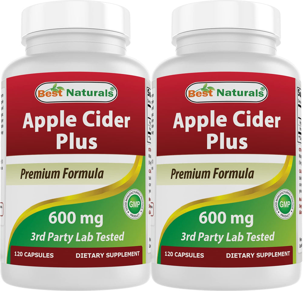 Best Naturals Apple Cider Vinegar Plus capsules bottle for daily digestion support.