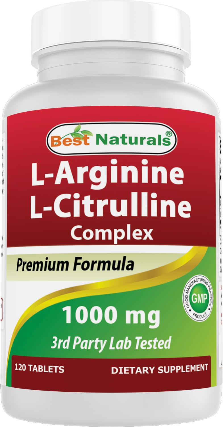Bottle of Best Naturals Arginine Citruline Complex 1000 mg - 120 tablets
