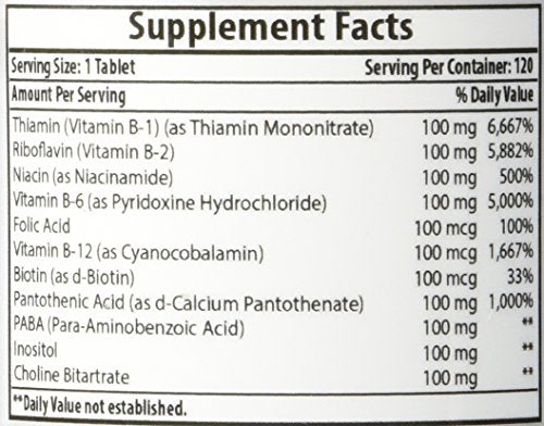 Made in USA label for Best Naturals B-100 Complex.