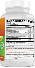 Back of Best Naturals B 100 Complex pack showing supplement facts