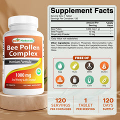 Close-up of bottle label showing 1000 mg per tablet