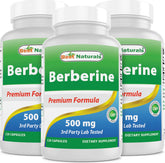 Best Naturals Berberine 500mg bottle 3-pack