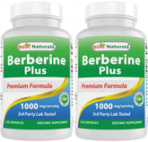 Best Naturals Berberine Plus bottle front with 120 capsules