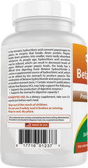 Supplement facts and ingredients for Best Naturals Betaine HCL