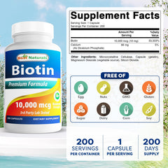 Close-up of Biotin 10000 mcg capsules