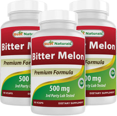 Front view of Best Naturals Bitter Melon 500 mg bottle