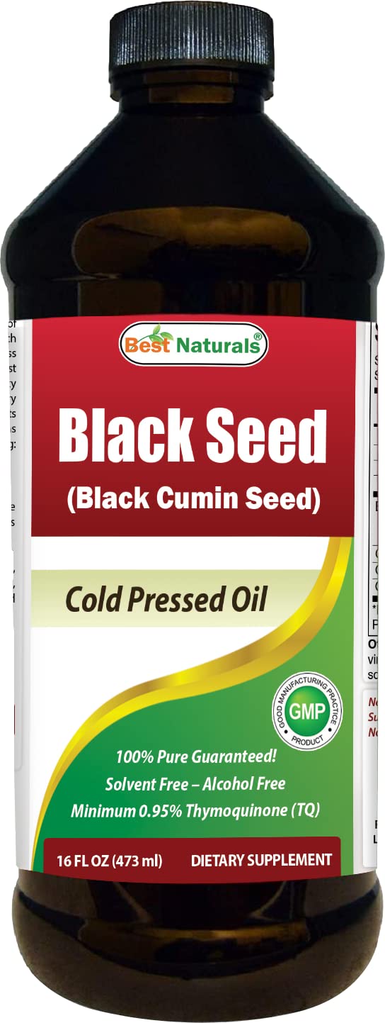 Best Naturals Black Seed Oil bottle 16 oz, cold-pressed Nigella Sativa